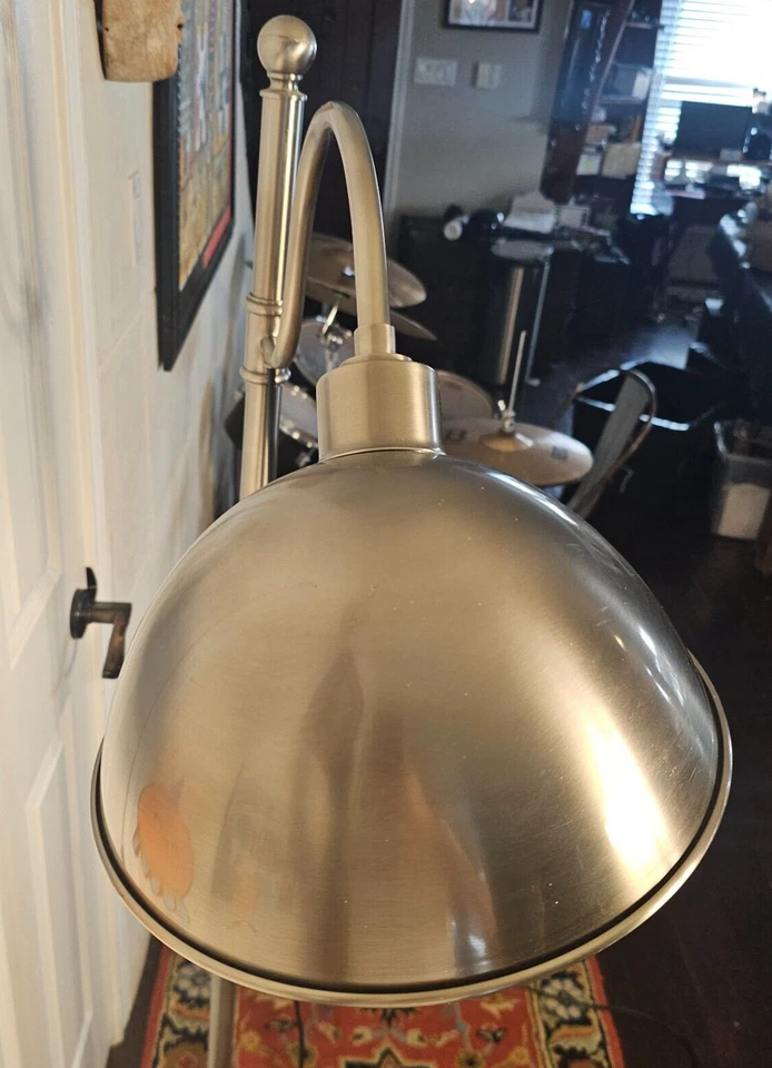 Pottery Barn 67" Adjustable Floor Lamp Brushed Nickel - Image 3 of 4