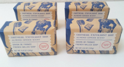 4x Trader Joe's Oatmeal Exfoliant Bar Almond Ginger Scent Savon De France