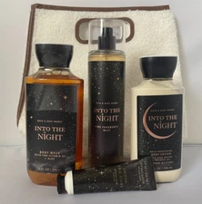 Bath & Body Works INTO THE NIGHT Mist Lotion Shower Gel Hand Cream Bag 5Pc SET