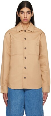 テーラードジャケット MAISON KITSUNE FULL-ZIP JACKET IN GABARDINE Maison Kitsune Beige Snap Jacket Cotton Gabardine NWT Sz SM