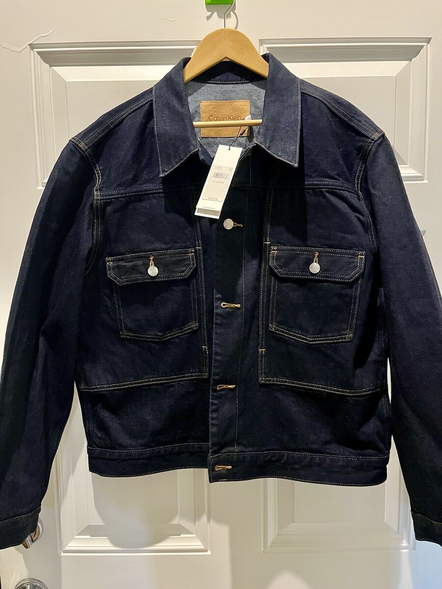 Calvin Klein Selvedge Denim Utility Trucker Jacket Men's Calvin Klein Selvedge Denim Utility Trucker Jacket Men's