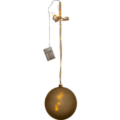STAR Bliss LED X-Mas Deko Glas Kugel matt gold Ø 20cm warmweiß Batterie Timer