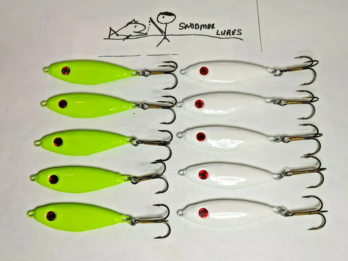 10 - 1 oz SHAD Fishing Jigging Lure Casting Lead Slab Spoon