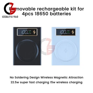 Power Bank Case Removable Power Bank Kit DIY 4*18650 Battery Case w/Flashlight