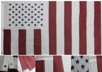 3X5 US Civil Peace 50 Blue Stars 100% PURE COTTON Embroidered Sewn Flag Banner
