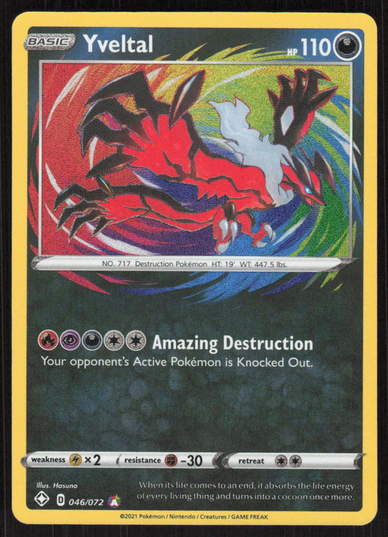 Pokemon TCG Shining Fates #046/072 Yveltal NM