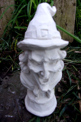 Latex witch face bust mold plaster cement casting rubber mold 6''H x 2.5''W