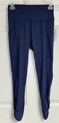 Whisper Women's Blue Indigo Pull On Leggings Small Pockets Ret. $92 Emory Mood