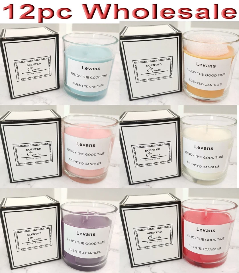 12pc Wholesale Scented Soy Wax Candle Aromatherapy 7x8cm Mixed