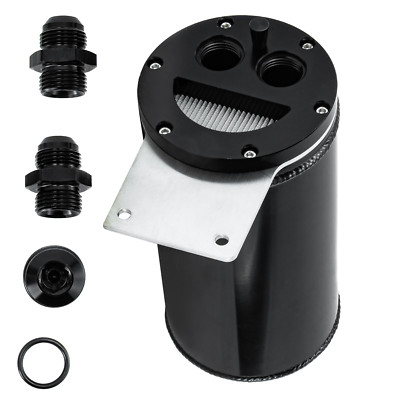 Aluminum Recovery Tank Open Loop 8'' Tall 4'' Diameter 10AN Male Inlet /Outlet