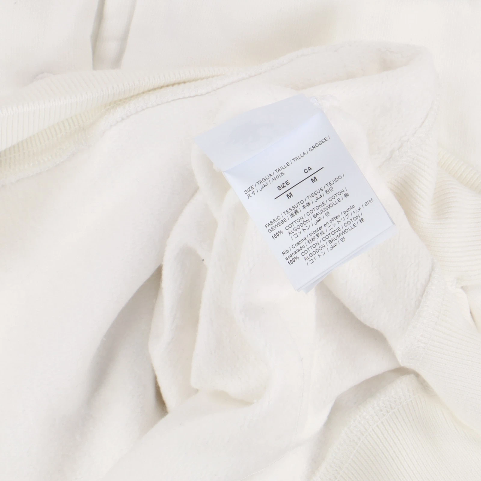 Felpa con cappuccio oversize Off White bianca ricamata taglio qui logo Taglia M Prezzo consigliato $560