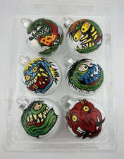 Ed Roth Style Rat Fink Ratrod Hotrod Handpainted 3” Christmas Ornaments Set of 6