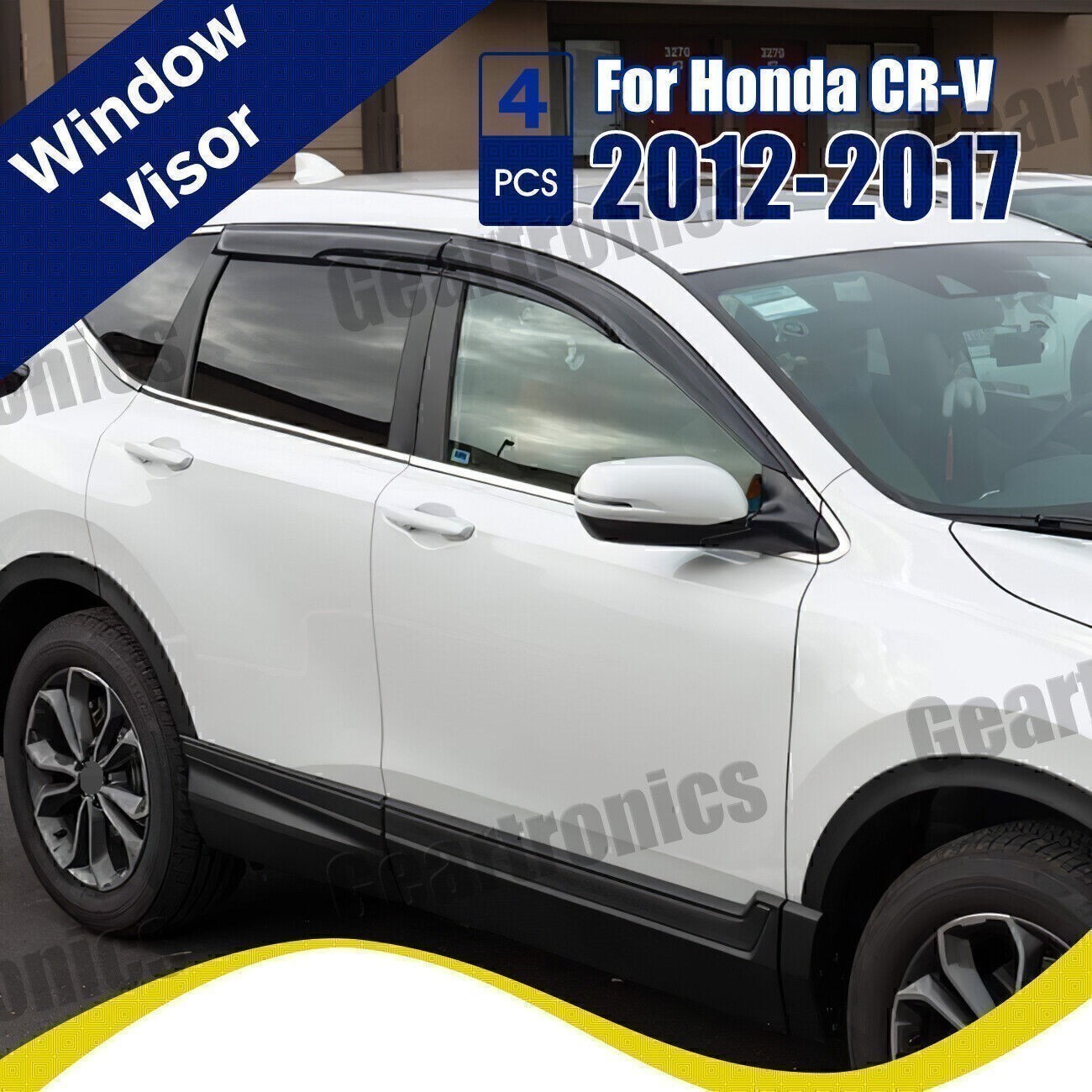 For 2012-2017 Honda CRV CR-V Mugen Style Window Visors Sun Rain Guards