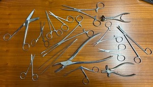 Vintage Medical Equipment Lot Surgical Instrument Scissors Cutters Clamps