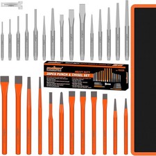 28-piece Heavy Duty Punch And Chisel Set Including Taper Cold Chisels Pin 28-piece Heavy Duty Punch And Chisel Set Including Taper Cold Chisels Pin