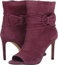Vince Camuto Antaya Jam Suede Leather Dress Booties Open Toe SZ 7.5 NEW SH09