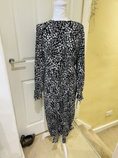 Violet Romance Black & White Front-Slit Dress – Size 14