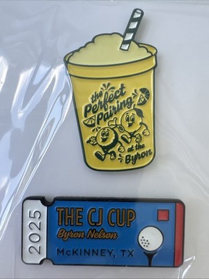 PGA Golf Tour 2025 Byron Nelson Championship Lapel Hat Pins (2)