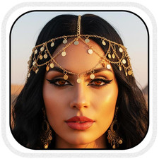 Sequin Head Chain Jewelry Gold Headpiece Hair Chains Festival Costume Headband H