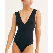 NWT FREE PEOPLE Keep It Sleek Bodysuit / Black
