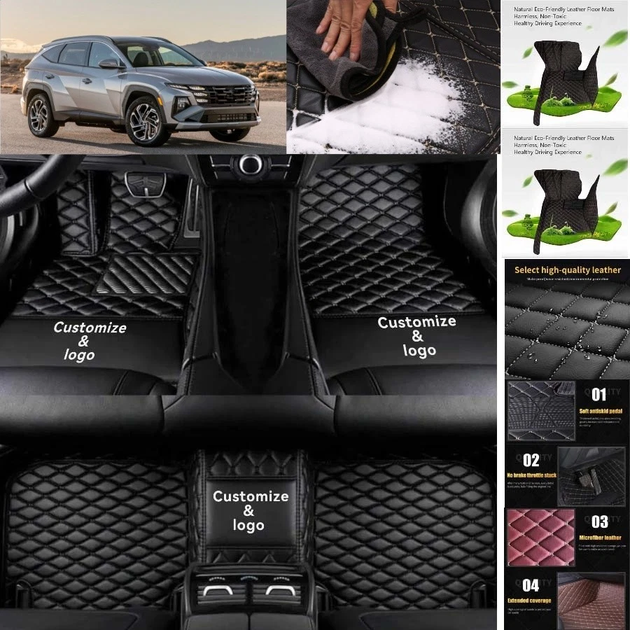 For Hyundai Tucson Car Floor Mats Luxury Waterproof Liners Carpets Cargo Custom Foto 2 de 4