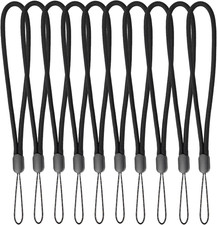 Wrist Lanyard Hand Strap Lanyards Nylon Black 10 Pcs,For Keys Phone Camera USB W