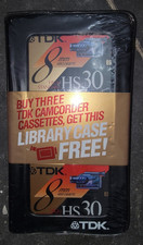 TDK 3 Pack HS30 Camcorder Video Cassette Tapes High Standard 8mm New Sealed