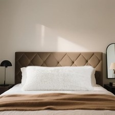 Body Pillow Cover with Zipper, Fluffy Body Pillow Pillowcase Fuzzy Long White