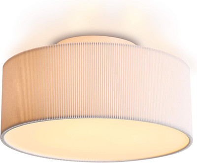 15'' Modern Stripe Flush Mount Ceiling Light with Drum Shade, 3 Bulbs