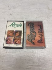 Set of Poison cassette tapes Look What The Cat Dragged In And Flesh  Blood