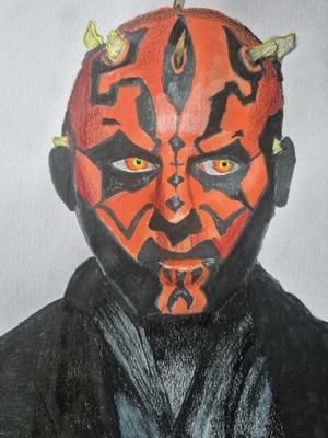 Original Marker Pen Drawing Of Darth Maul A4 Fan Art