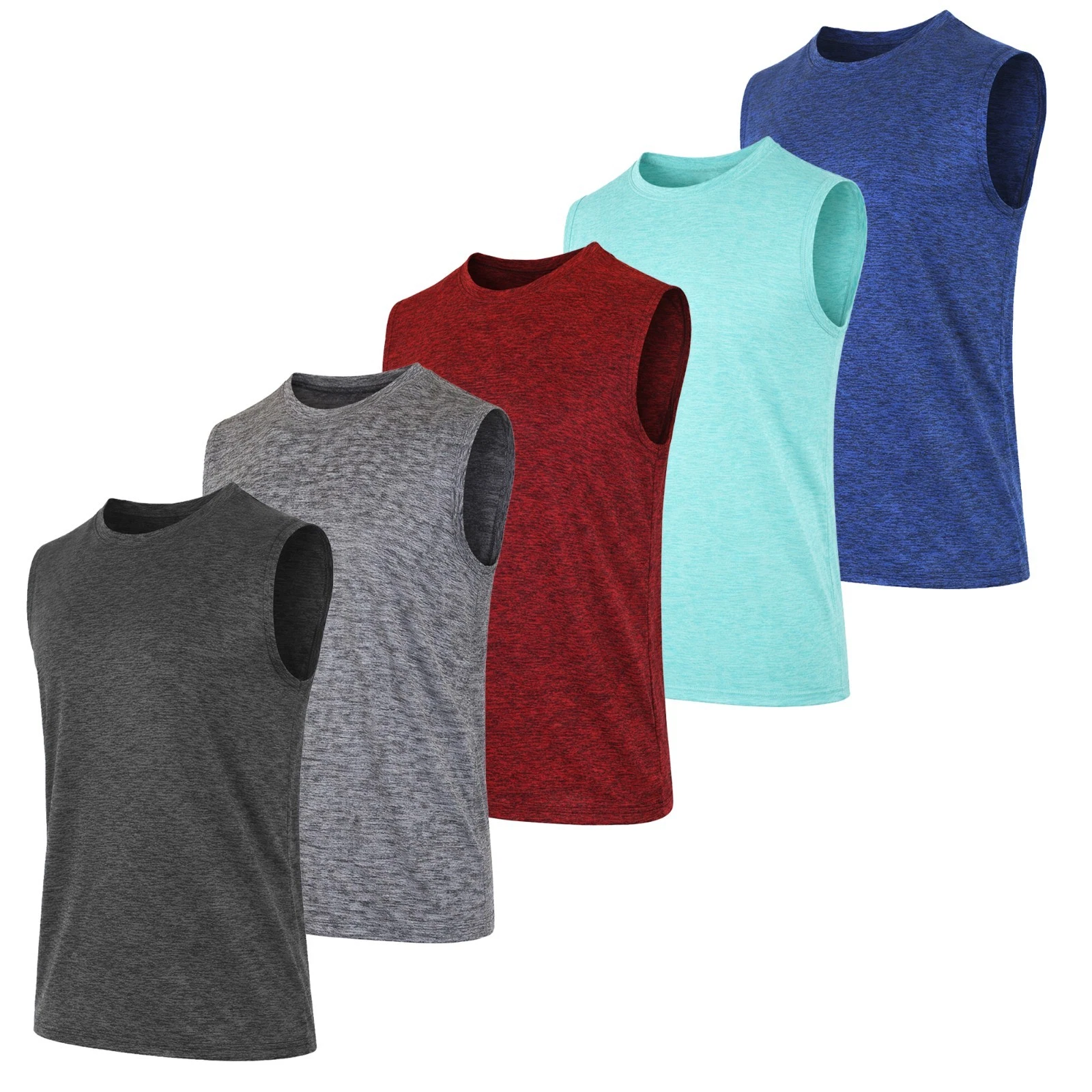 3-Pack Men's Quick-Dry Sleeveless Workout Muscle Tees (Size-S–3XL) Free Shipping