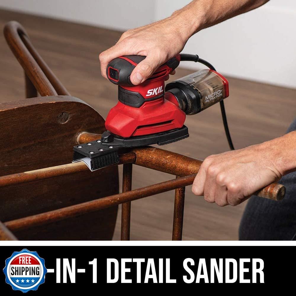 SKIL Corded Multi-Function Detail Sander with Micro-Filter Dust Box 3 Additio