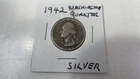 1942 P  Washington Quarter 25C Silver Circulated Uncertified US Coin