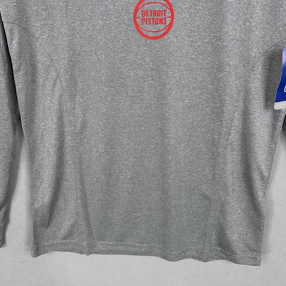 Camisa Detroit Pistons Para Hombre Pequeña Gris NBA Baloncesto Manga Larga Cuello Redondo Foto 3 de 4