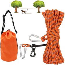 Dog Tie Out Cable for Camping, 100ft Portable Overhead Trolley System for Dog...