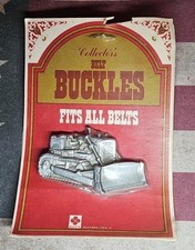 Vintage Collector's Belt Buckles Bulldozer Belt Buckle New In Original Packaging