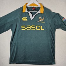 Canterbury 2004-05 South Africa Rugby Shirt Mens Large Springboks Sasol Green