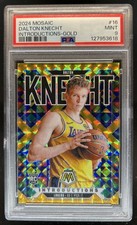 2024-25 Panini Mosaic Dalton Knecht Introductions RC Gold Mosaic #/10 PSA 9