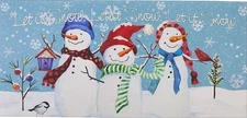 Anti-Fatigue Thin PVC Floor Runner (20"x48") CHRISTMAS SNOWMEN, LET IT SNOW, LK