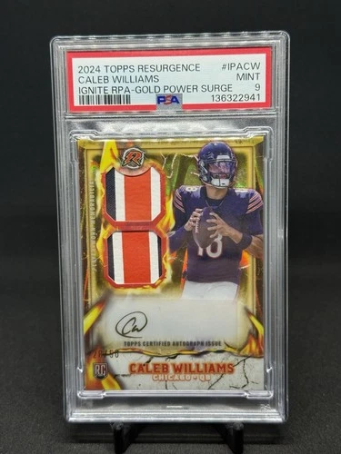2024 Topps Resurgence Caleb Williams Ignite RPA-Gold Power Surge PSA 9