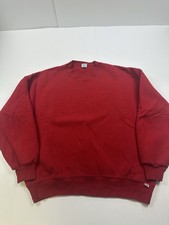 Russell Athletic Made In USA Red Blank Vintage 1990s Crewneck Sweatshirt Size L