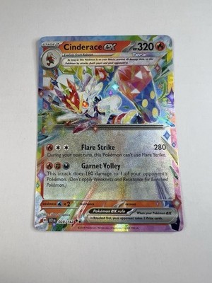 028 142 pokemon card Cinderace EX Ultra Rare Stellar Crown 028/142, NM Colorless Flare Strike (280) During your next turn Cinderace ex 2024 Scarlet &