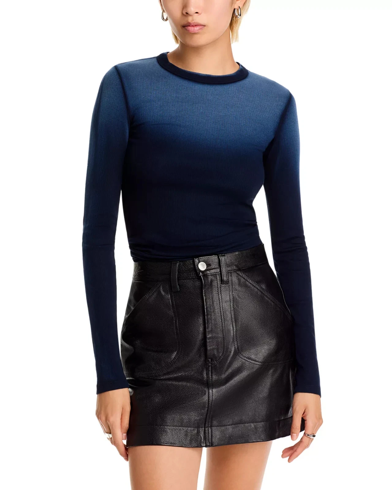 Cotton Citizen Women's Verona Crewneck Tee Navy Size S 0835