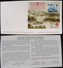 Guernsey Stamps:  Trade & Commerce  Pacific 1997 OVPT 2v MS First Day Cover 1997