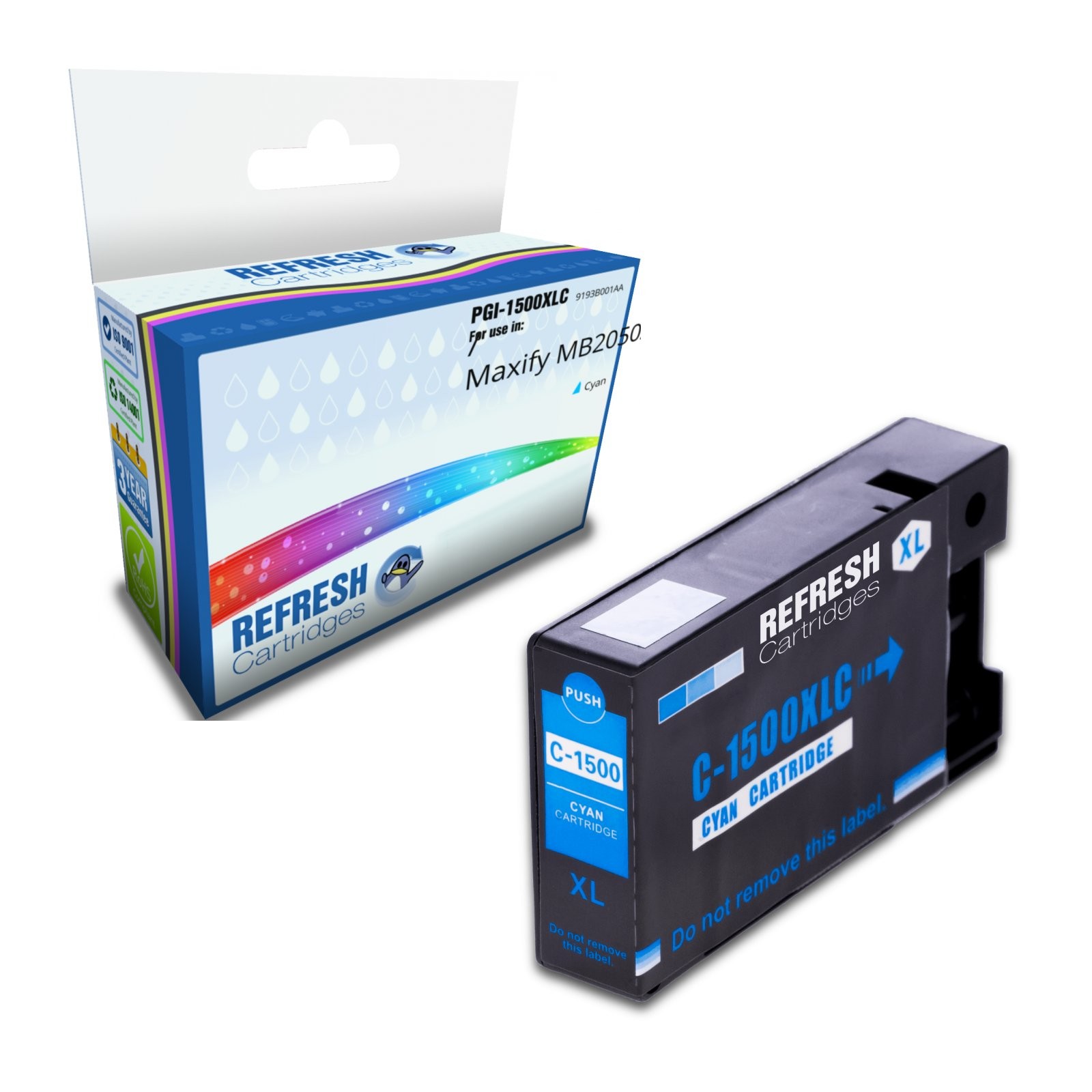 Refresh Cartridges Cyan PGI-1500XLC Ink Compatible With Canon Printers
