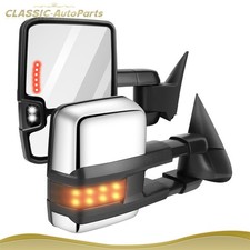 Chrome Tow Mirrors For 88-98 Chevygmc Ck 1500 2500 3500 Power Led Signal Chrome Tow Mirrors For 88-98 Chevygmc Ck 1500 2500 3500 Power Led Signal