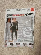 32 Degrees Heat Kids Long Sleeve Crew Neck Legging Set Grey - 2 Piece Set MED