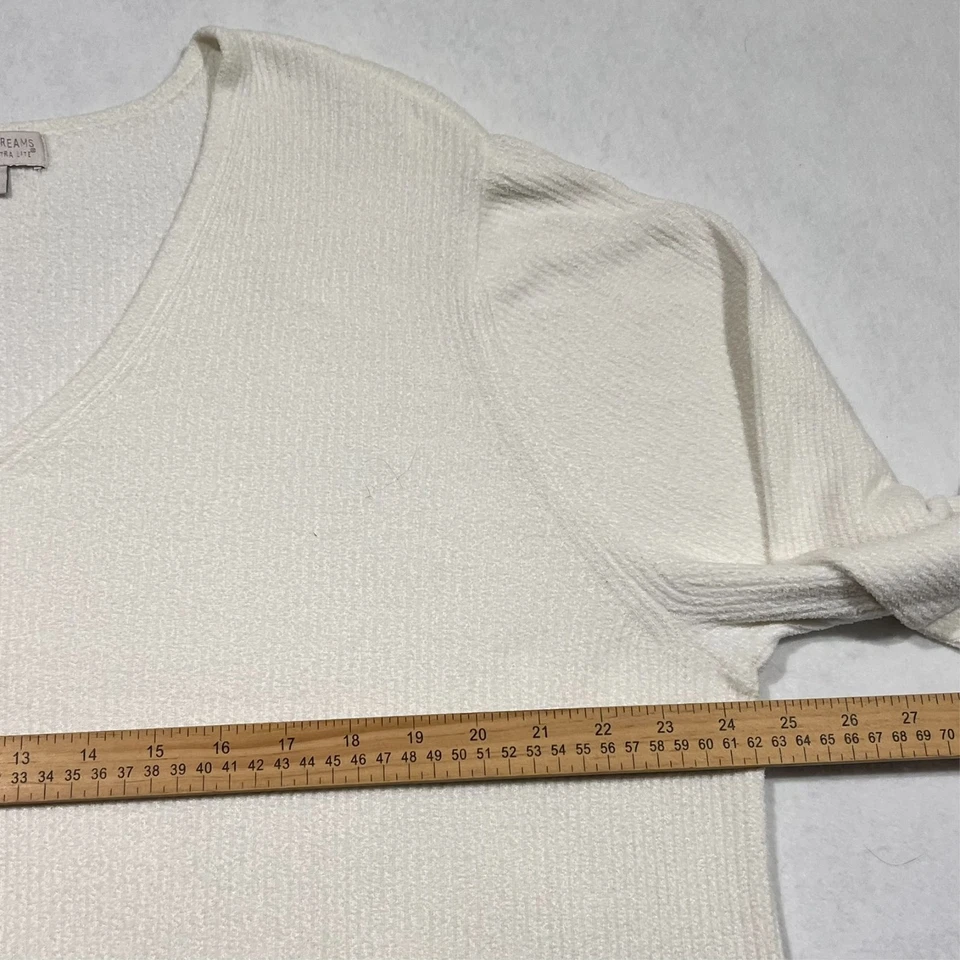 Barefoot Dreams CozyChic Ultra Lite acanalado Henley crema blanco roto para mujer 2X Foto 4 de 4