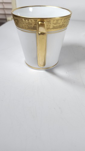Set of Six Hutschenreuther Selb Gold-Rimmed Cups White Small Ceramic 6 Pcs - Picture 9 of 15